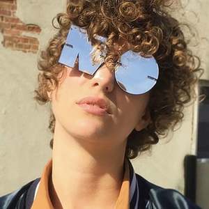 Gafas de Sol Punk con Marco Metálico, Diseño Único y Personalizado con Logotipo, Sin Montura, con Espejo, Sin Forma de Letra, para Hombre y Mujer - Product Image 1