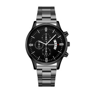 Montre pour homme avec calendrier, design à trois registres, mouvement à quartz, boîtier en alliage, bracelet en acier inoxydable, style business décontracté. - Product Image 6