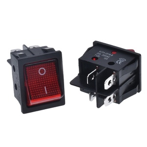 Interruptores basculantes rojos de coche de alta resistencia, impermeables, con iluminación LED, de 4 pines, 30A 250V, de encendido/apagado, para corriente elevada, de fábrica - Product Image 4