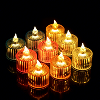 Schöne LED Flammenlose Gel-Wachskerzen Flackerndes Kristalldesign Batterie Inklusive Romantisch für Weihnachten Geburtstage Partys