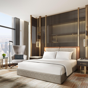 Ensemble de mobilier d'hôtel de luxe sur mesure, raffiné et complet, avec accents en verre, pour les lieux hôteliers haut de gamme - Product Image 2