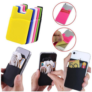 Porte-cartes de téléphone personnalisé avec logo, en silicone avec adhésif, portefeuille pour téléphone portable - Product Image 4
