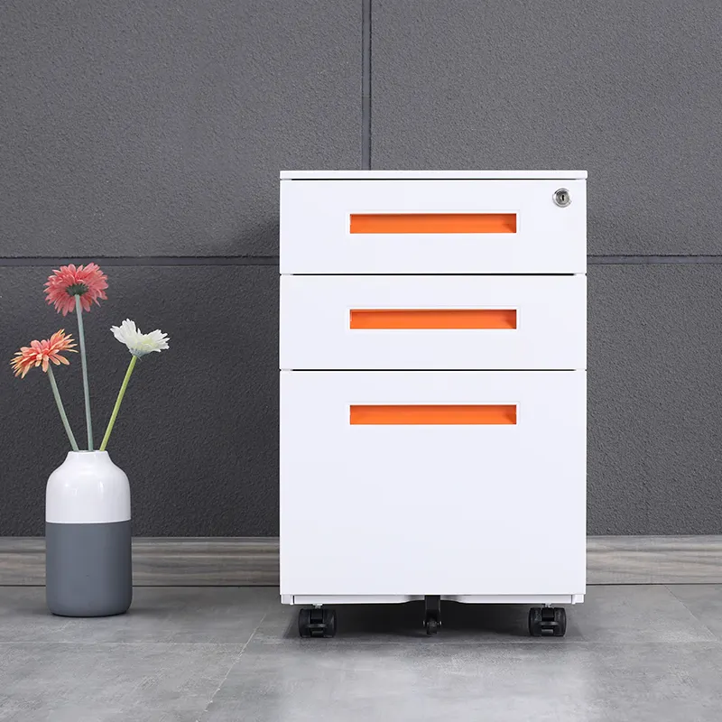 High Quality Steel 3 Drawer Movable Metal Storage Office File Cabinet Mobile Filing Cabinets