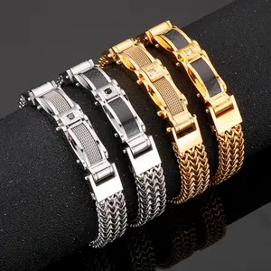 Modeband Edelstahl Diamant-Armband für Herren