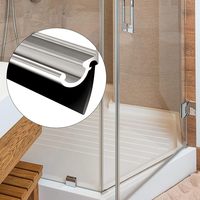 Burlete de silicona negra para puerta de ducha, tira de sellado inferior de goma impermeable para el hogar, baño, cocina, dormitorio