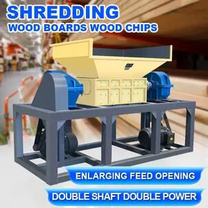 Double Shaft Shredder Wood Pallet Shredder Straw Shredder Machine