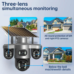 Nuevo V380 4mp Outdoor 3 lentes PTZ Detección de movimiento Seguimiento automático Wifi Cámara Solar Baja potencia Cctv Sistema de seguridad 4G Cámara - Product Image 3
