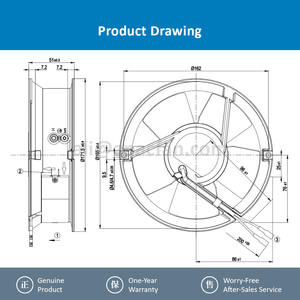 ebmpapst W2E143-AA09-25 230V AC 24/26W 0.12/0.11A 2800/3300RPM 370m3/h Moteur électrique à roulements à billes Emerson pour armoire d'onduleur - Product Image 4