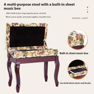 Taburete de Piano de tela de lino ajustable cómodo transpirable Universal Individual Doble <span class=keywords><strong>para</strong></span> adultos accesorio de instrumento Musical - Product Image 4