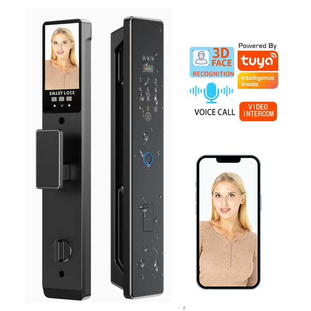 Manufacturer Tuya Smart Door Lock with Keypad Fingerprint Security Smart Cylinder Face Waterproof Video Intercom Door Lock