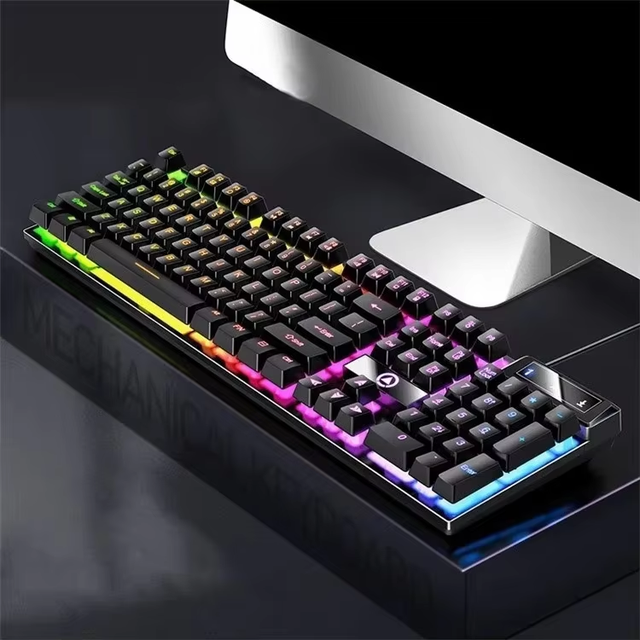 NEW Arrival K500 Optical Wired USB Type C 104-Key Light-up English Gaming Keyboard for Desktop Computers