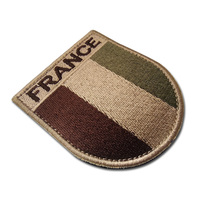 Écusson Brodé Drapeau National Français avec Bande Auto-Agrippante, Décoration Personnalisée pour Vêtements, Patch en Tissu à Coudre - Drapeaux Nationaux Européens
