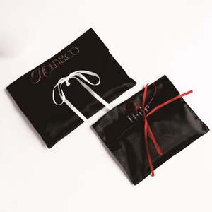 Bolsa de Regalo de Seda Satén con Cordón, Personalizada con Logotipo de Marca, Ecológica, Duradera, Impresa en Serigrafía, Color Natural, 20*15cm - Product Image 6