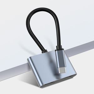 อะแดปเตอร์ USB-C เป็น Dual HDMI 4K60Hz/30Hz Type C เป็น 2HDMI 2.0 ตัวแยกสัญญาณสำหรับจอภาพคู่ ขยายจอแสดงผล Dell XPS 15/17 <span class=keywords><strong>HP</strong></span> MST - Product Image 2