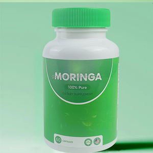 Suplemen Herbal kapsul daun Moringa hijau makanan Super mendukung metabolisme untuk dewasa - Product Image 4