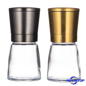 <span class=keywords><strong>Moulin</strong></span> à sel et à <span class=keywords><strong>poivre</strong></span> de luxe en acier inoxydable plaqué or, 160 ml, en verre, manuel, pour cuisine, restaurant, camping, barbecue - Product Image 1