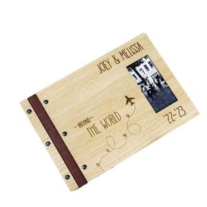 Livre d'or en bois vierge avec logo personnalisé, style rustique nordique, pour mariages et Saint-Valentin, vente en gros fabricant - Product Image 4