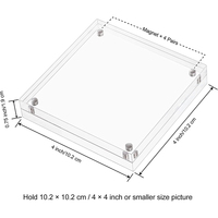Cadre photo pliable portable en acrylique transparent double face sans cadre de 4x4 pouces avec support magnétique pour bureau
