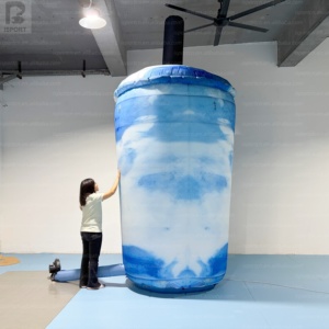 Gobelet à smoothie <span class=keywords><strong>gonflable</strong></span> personnalisé de haute qualité de 4 m, gobelet à slush, activation de marque, accessoire de gobelet à boisson <span class=keywords><strong>gonflable</strong></span> pour la décoration de magasin/événement - Product Image 2