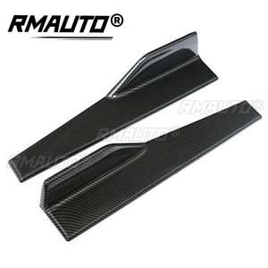 2 pièces Ailerons latéraux universels en fibre de carbone de 45 cm pour jupes de voiture, séparateurs de bas de caisse, lèvres de pare-chocs, style carrosserie automobile - Product Image 4