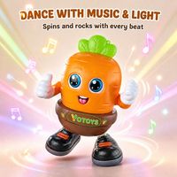 Jouet musical écologique non toxique en forme de carotte, rechargeable par USB-C, batterie au lithium 300 mAh, cadeau interactif pour enfants