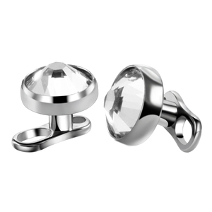 Perhiasan Tubuh <span class=keywords><strong>Titanium</strong></span> G23 Micro Dermal Piercing, Tersembunyi di Kulit, Piercing Diver dengan Permata Bening 3/4/5mm, Basis Dermal Anchor - Product Image 5