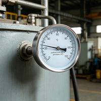 Custom Bimetallic Dial Thermometer with Brass Probe2.0 Accuracy 1/4 NPT Back Connection for Boiler Pipe & Oven