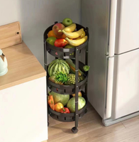 Bols de fruits rotatifs pliables Support de rangement pour oignons pommes de terre pain Snack panier de fruits