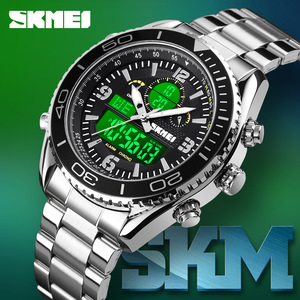 Skmei Digital Watch Men Electronic Luminous Dial Steel Strap 3Bar Water Resistant Chronograph Alarm - Product Image 2