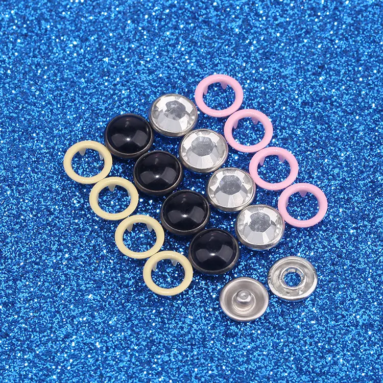 Латунное кольцо с краской без никеля, четыре металлические кнопки, Детские пуговицы