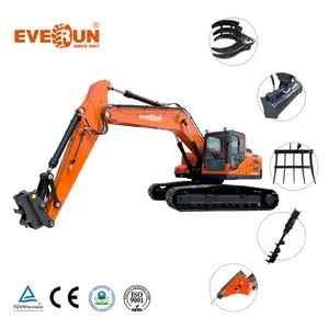 EVERUN ERE230 23ton CE shovel digger mulcher Multi-Attachment compact hydraulic bucket tracked excavator