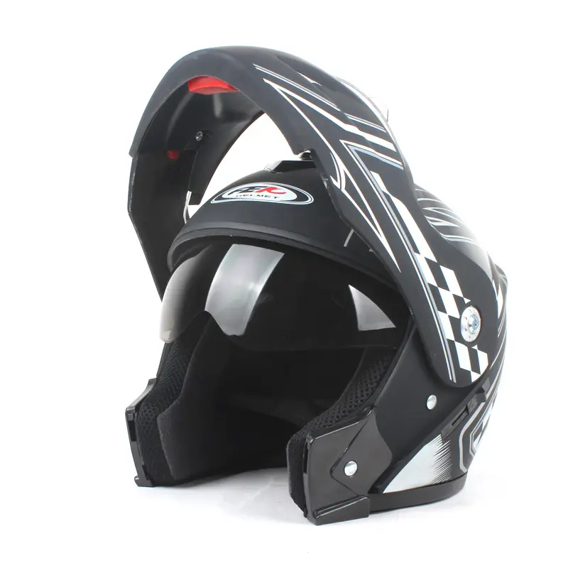 Helm sepeda motor Dot desain baru, helm keselamatan profesional Flip Up Double Visor