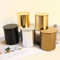 Bougeoir en métal doré et aluminium personnalisé de luxe, contenant pour bougie décorative avec support, style lanterne élégante