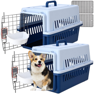 Portable Hard Sided Carrier Carry Breathable <b>Crate</b> Puppy Cage Tote Transport Box Travel Kennel Pet Carriers for Cats Dogs - Product Image 1