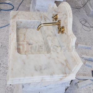 Lavabo flotante para tocador y armario de cocina para uso en lavado de Hotel Calacatta Viola Mármol Grifo de un solo orificio Fregadero de lavabo - Product Image 2