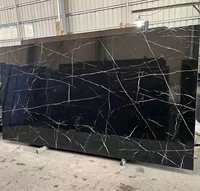Marbre Nero Margiua, marbre noir avec des veines blanches pour les escaliers, les murs-rideaux, les sols, les comptoirs, la décoration d'hôtels et de villas