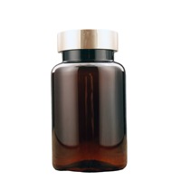 Bouteille ronde en PET polyester de 225 ml avec bouchon doré, étiquettes autocollantes imprimées en offset, marque DINGNA