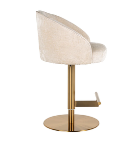 Modern Luxury <b>Adjustable</b> Height Lift 360° Swivel Chenille <b>Bar</b> chair Counter <b>Stool</b> for Kitchen Island Hotel Restaurant - Product Image 2