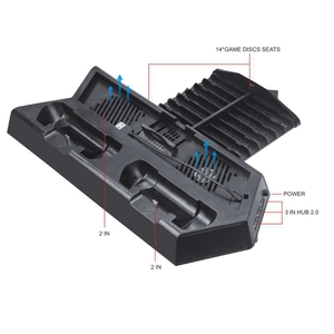 Evrensel Fan soğutma taban braketi çok fonksiyonlu braketi şarj standı dikey İstasyonu standı <span class=keywords><strong>PS4</strong></span> Slim Pro oyun konsolu - Product Image 2