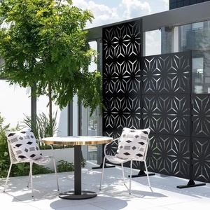 Paravent de jardin moderne en acier inoxydable découpé au laser, pliable et autoportant, pour la maison et le jardin - Product Image 3