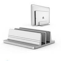 Support de tablette pliable à double fente en métal, support pour ordinateur portable, boîte de rangement de refroidissement en gris pour // MacBook Pro/Air