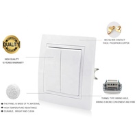 Interrupteurs muraux électroniques standard européens à 2 bandes 1 voie de conception simple pour la maison 220V 10A