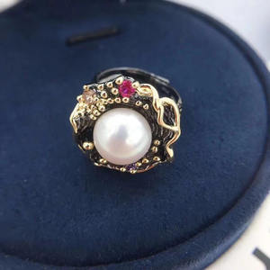 Base para Anillo de Plata S925 con Perlas DIY de 1878, Base para Joyería de Plata de Moda con Perlas Redondas de 8-11 mm, Tamaños 6 mm y 8 mm - Product Image 3