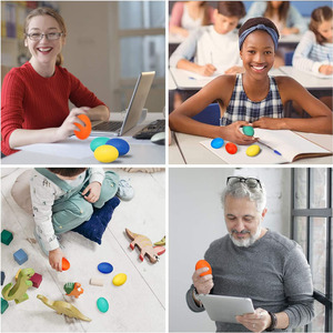 Bóng Tập Thể Dục Tay Hình Quả Trứng Bóng Giảm Căng Thẳng Cho Người Lớn Và Trẻ Em Dụng Cụ Tập Sức Mạnh Tay Trị Liệu Phục Hồi Chức Năng Cổ Tay - Product Image 6