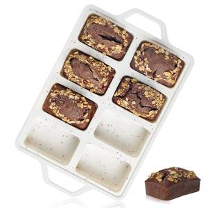 MUYULINS - Bandeja Rectangular para Repostería de 8 Cavidades, Grado Platino LFGB, Antiadherente, Libre de BPA, Molde de Silicona para Pasteles y Muffins - Product Image 1