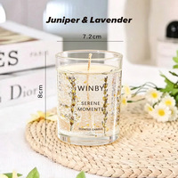 Bougie pilier parfumée boisée en cire transparente avec fleurs séchées naturelles Winby A03T 2026 – Vente directe usine, faible MOQ, idéale pour les cadeaux