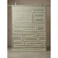DA Modern Geometric Line Tufted Rug Handmade Sage Green NZ Wool Area Carpet