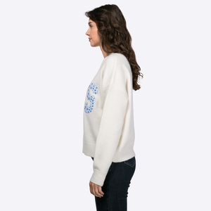 Fabricant de pulls en tricot à col rond pour femmes, en gros, personnalisés, décontractés, d'hiver, avec patch brodé, design de créateur - Product Image 4