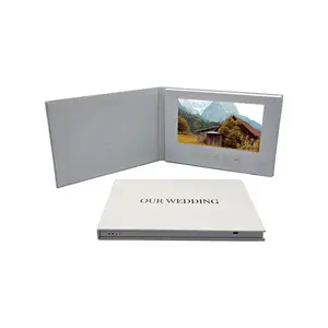 Aanpassen Cmykprinting 4.3/5/7Inch Lcd Digitale Video Brochure Grijs Linnen Europa Merk