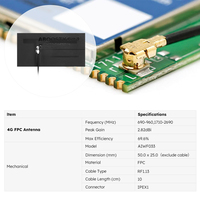Antenne sans fil large bande haute efficacité IoT 5G LTE 4G FPC (circuit imprimé flexible interne) 50x25mm UFL MHF